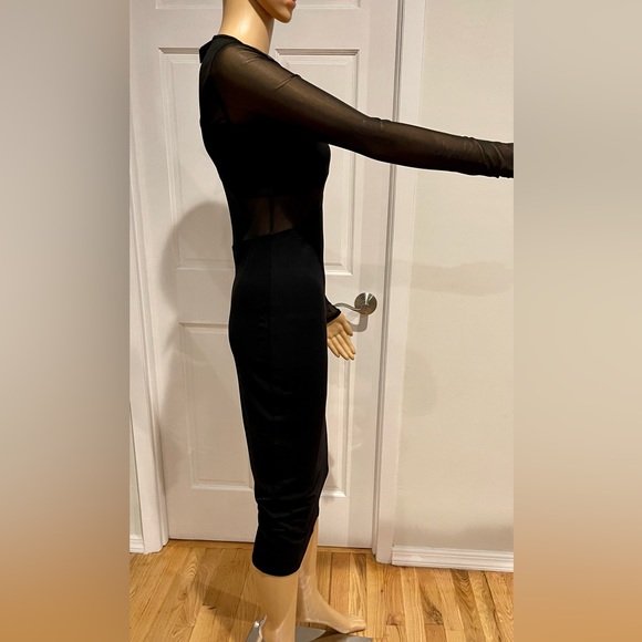 Nasty Gal Women's Black Long Sleeve Mesh Panel Bodycon Dress Size S NWT. - Picture 6 of 7